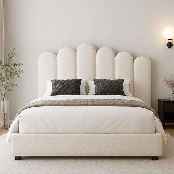 Tête De Lit/pied De Lit Design En Tissu Noir - Panneau Mural 80 Pouces De Haut (4, 5 Ou 6 Pieds)