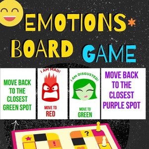 Druckbares Emotionen Brettspiel - Von innen nach außen inspiriertes emotionales Lernspiel - Lustige Familienaktivität für Kinder - Emotionsregulierungs-Tool