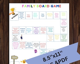 Juego de mesa familiar interactivo para imprimir y jugar (archivo digital)