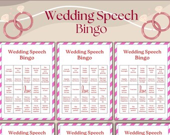 Wedding Speech Bingo Game: Printable Reception Activity (Digital Download)