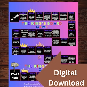 Kingdoms Board Game - Strategic & Entertaining, Instant Download, printable king board game