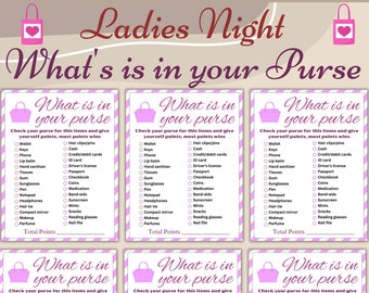 What's In Your Purse Game, Bridal Shower, Baby Shower (Printable Instant Download)