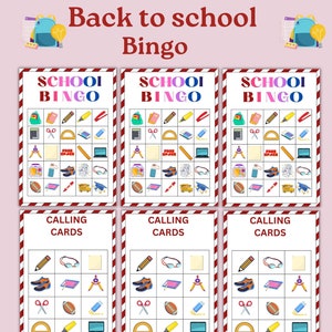 Back to school game, School Bingo, Printable Bingo, | Back to school bingo game | Digital download |  Back to school game, School Bingo game