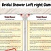 Printable Bridal Shower Left Right Game | Fun Bridal Shower Party Activity | Gender Neutral ...