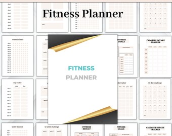 Printable Fitness Planner | Weight Loss, Wellness Tracker (Digital Download)