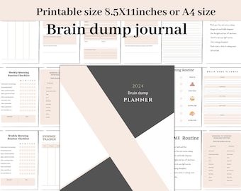 Printable Brain Dump Journal | Morning & Evening Routine Template (Digital Download)