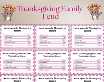 Thanksgiving Family Feud Game – Printable Party Game (Instant Download)