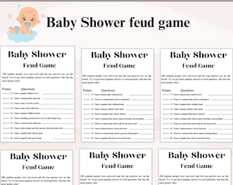 Baby Shower Feud Game | Printable Party Game (Instant Download)