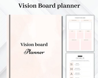 Printable Vision Board Planner | Goal Setting, Manifestation (PDF)