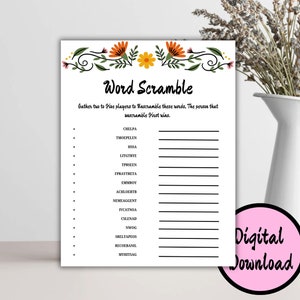 Word Scramble Game - Fun Brain-Teaser for All Ages, Minimalist Baby Word Scramble Game, Baby Shower Game, Editable Shower Game, Word  Game