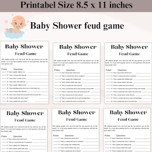 Baby Shower Games | Baby Shower Feud | Baby Shower Friendly Feud Game|  Printable Games | Instant Download | Mother to Be Party Game