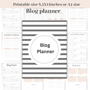 Printable Blog Planner | Blog Planner PDF | Digital Blogging Planner Pages | Printable Website Planner  | Goal Tracker | iPad Planner