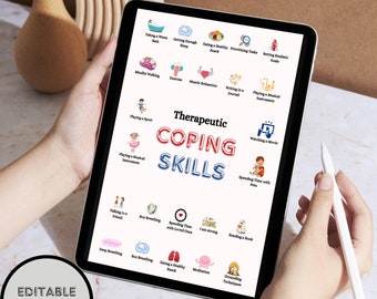 Printable Coping Skills Poster | Therapy, Mental Health (Instant Download)