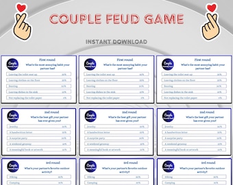 Printable Couple Feud Game | Date Night Trivia (Instant Download)