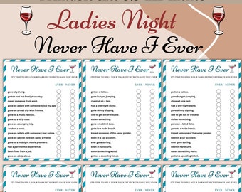 Ladies Night Never Have I Ever Game – Printable Adult Party Game (Digital Download)