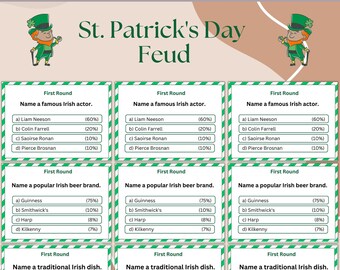 St Patrick's Day Family Feud Game, Irish Party (Digital Download)