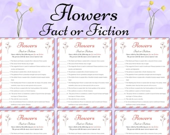 Spring Flower Fact or Fiction, Printable fact or fiction, Spring Game, Instant Download , Spring Activity, Game for kids, Game for Adults.