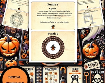 Gioco di fuga dalla stanza di Halloween / Mistero spettrale stampabile (download digitale)