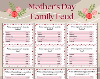 Mother's Day Feud Game - Family Fun Quiz (PDF)