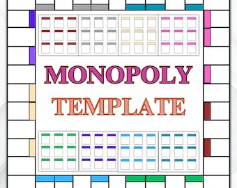 Custom Monopoly Game Board Template | Editable DIY (Digital Download)