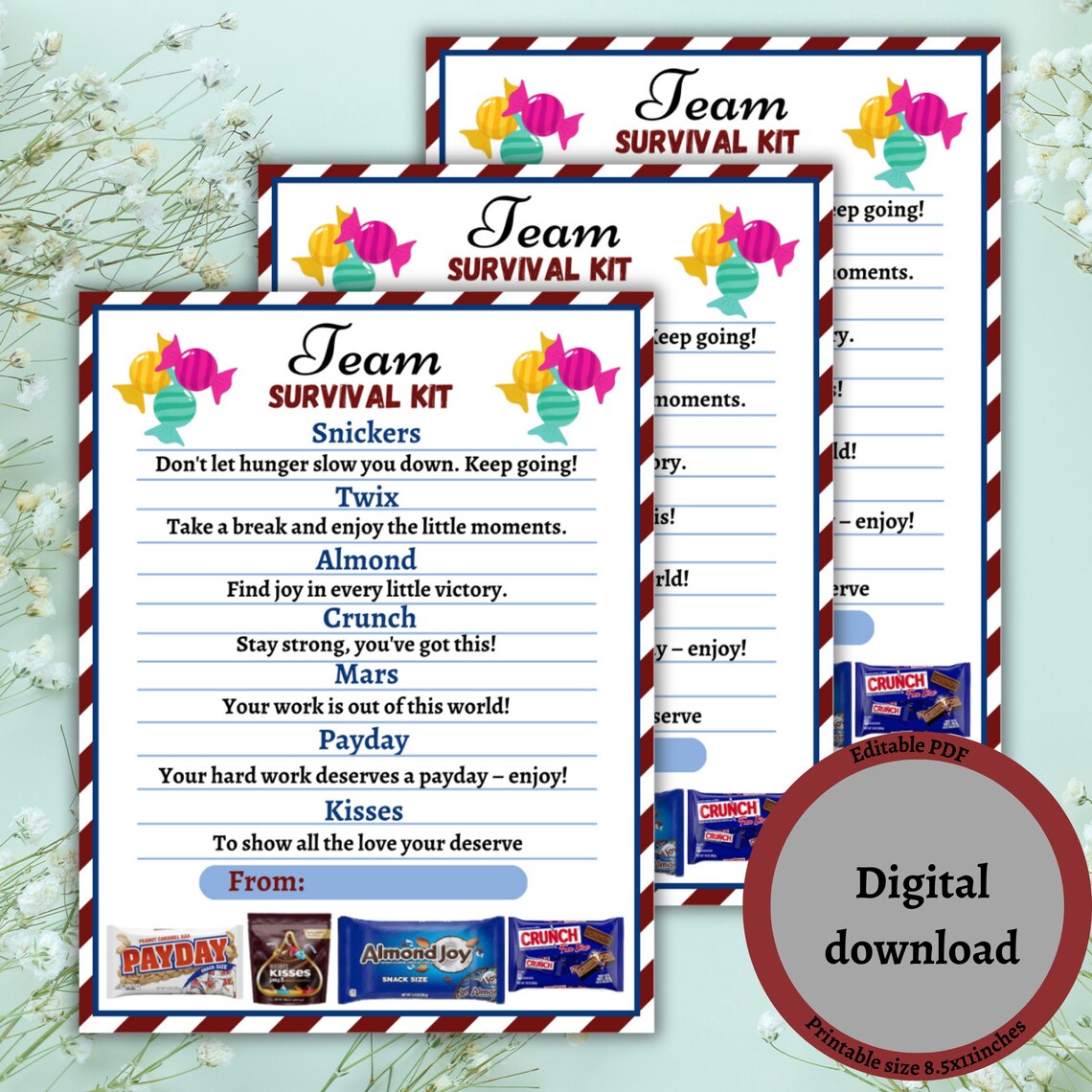 Team Survival Kit Printable – Employee Morale Boost (digital Download ...
