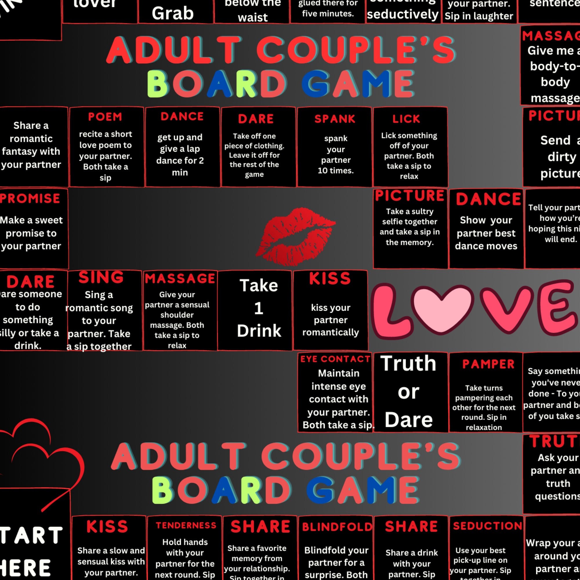 Intimate Adventures Couple Board Game Fun Sensual Printable Couple drinking-board-game-drinking-games-for-parties-fun-drinking-games