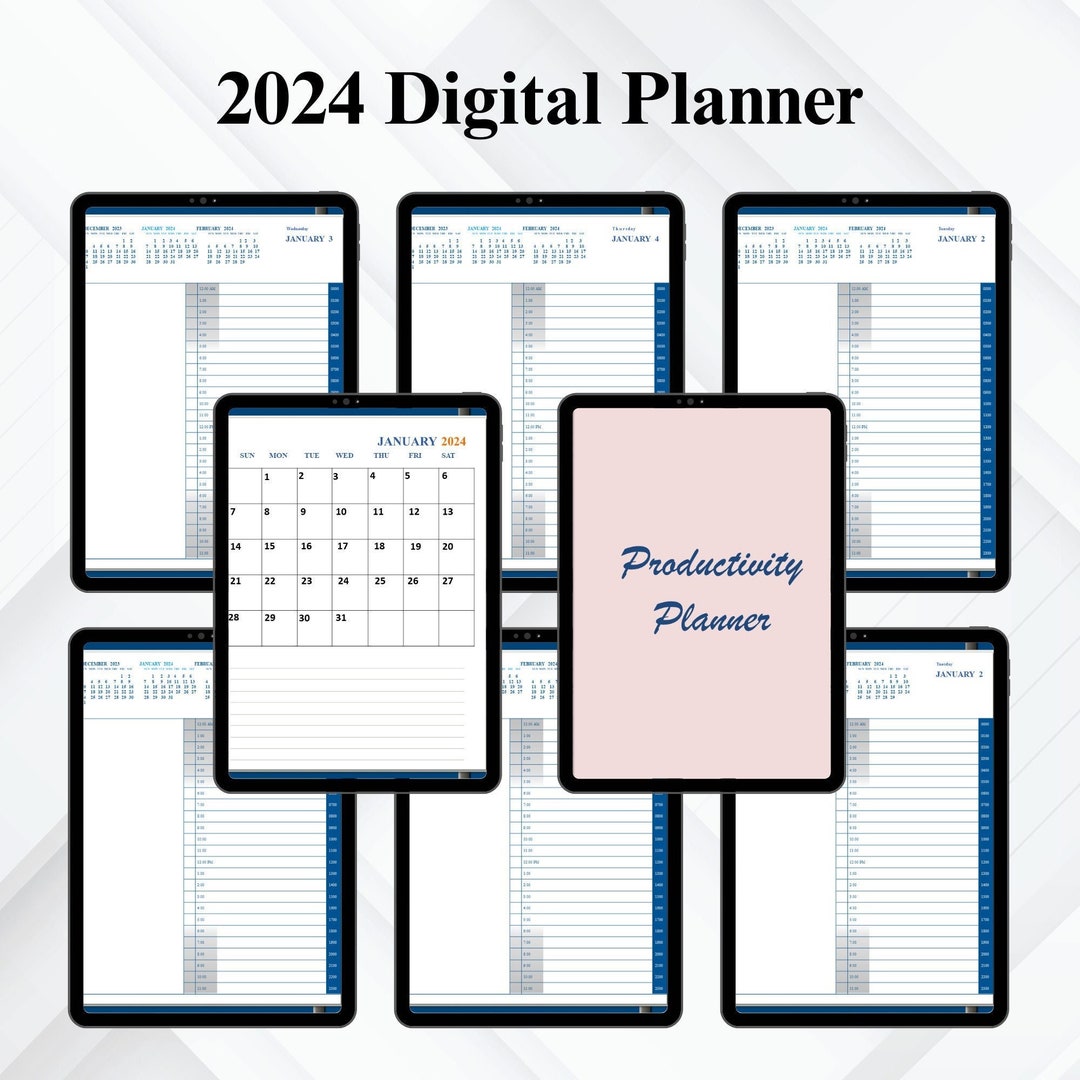 2024 Hyperlink Digital Planner Productivity Planner Etsy