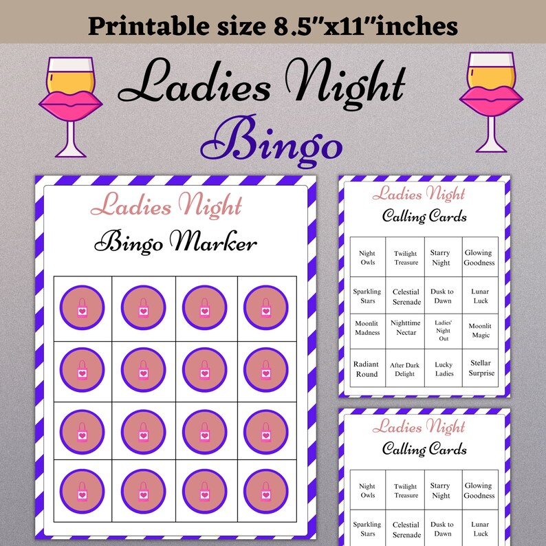 Ladies Night Bingo, Digital Game for a Fun Night In, Bingo Game, Ladies ...