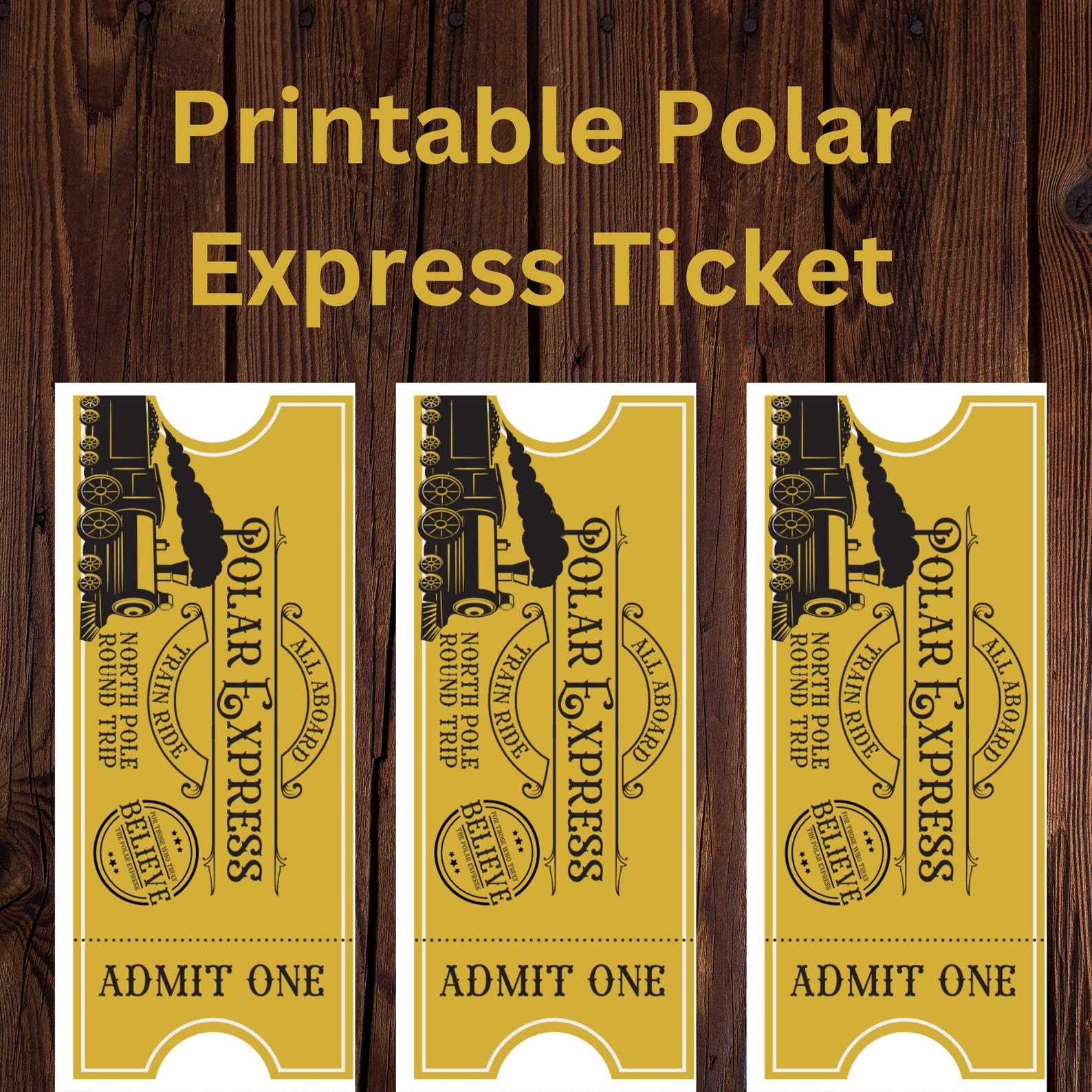 Personalized Printable Polar Express Train Ticket the Polar Express