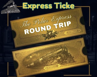 Personlig Polar Express-biljett – redigerbar Canva-mall (digital nedladdning)