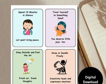 Self Care Activity Cards Printable | Mental Wellness & Mindfulness Cards