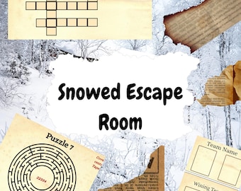 Afdrukbare game ingesneeuwde escape room | Winter indoor feestactiviteit