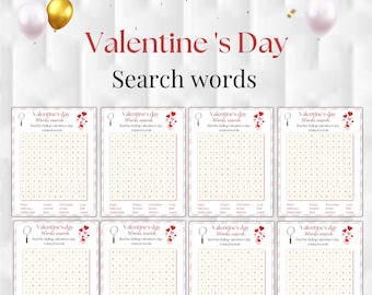 Jeu de recherche de mots pour la Saint-Valentin, activités pour la Saint-Valentin pour les enfants (téléchargement numérique)