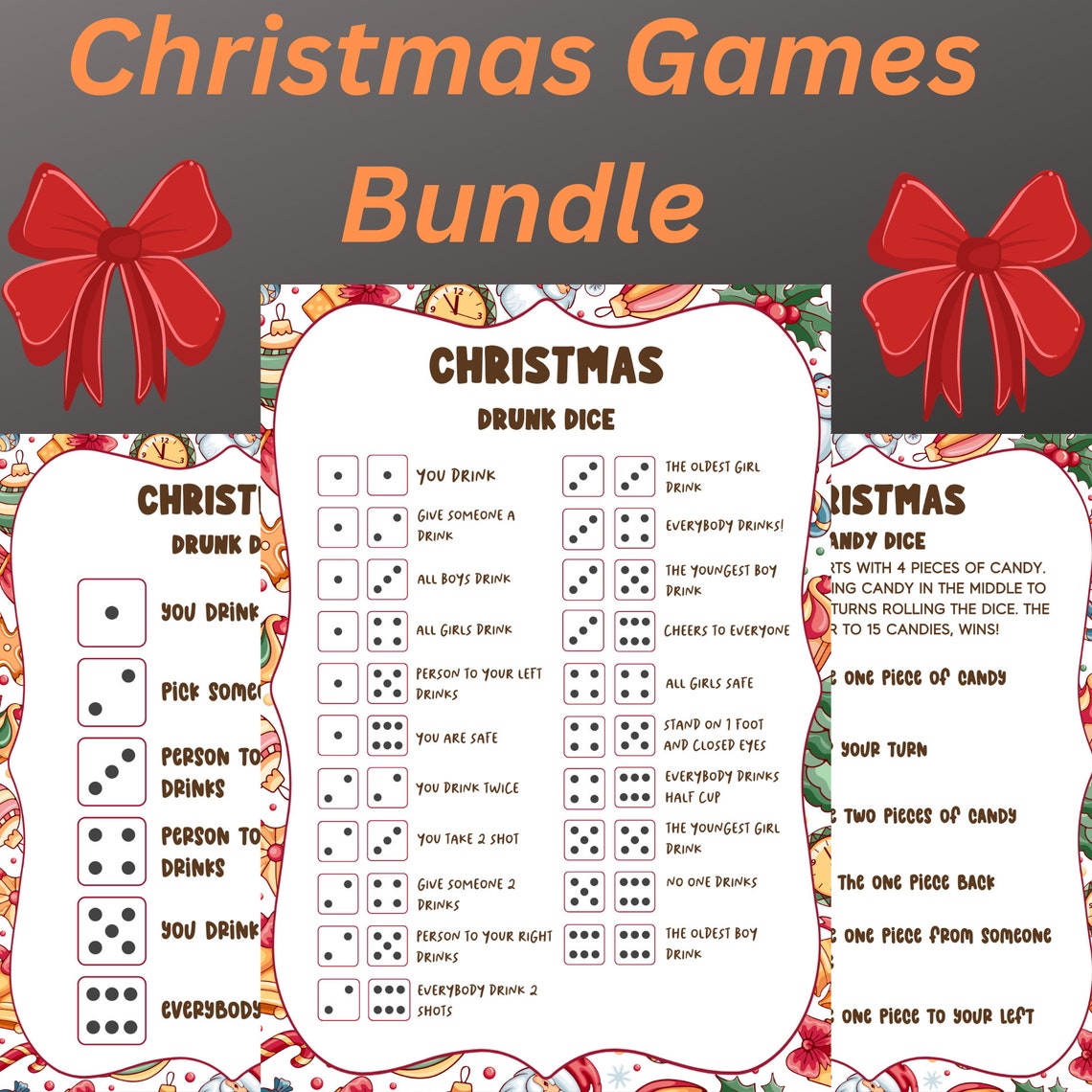 Printable Christmas Game Bundle | Christmas Party Games | Christmas ...