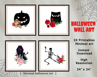 Halloween Printable Wall Art Bundle, Spooky Autumn Home Decor (Instant Download)