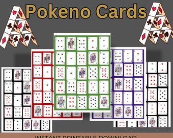 Printable Pokeno Card Set | 100 Poker Keno Cards (Digital Download)