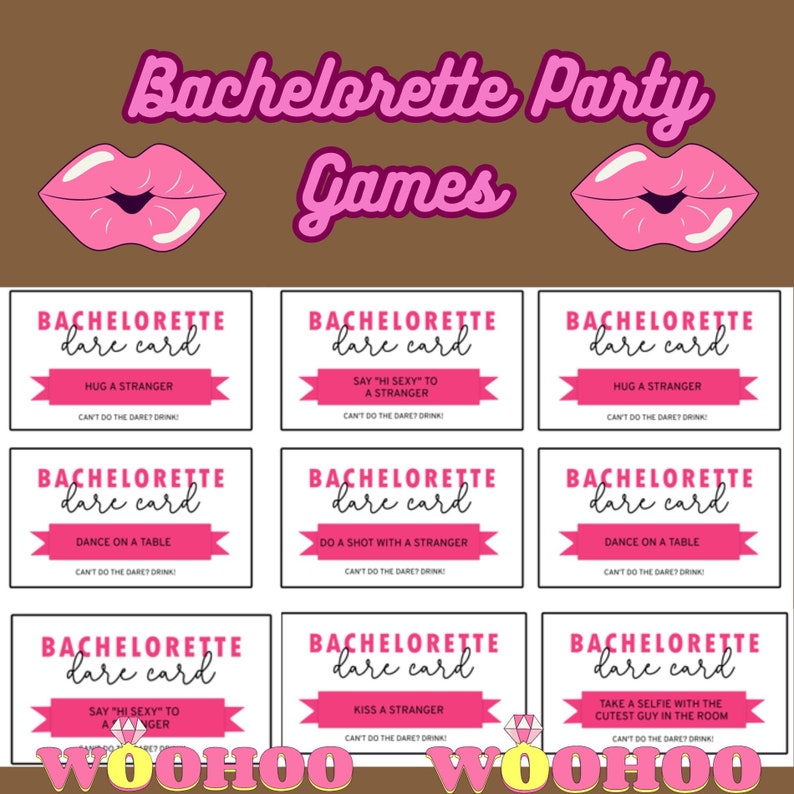 Bachelorette Dare Cards - Bachelorette Party Game - Editable ...