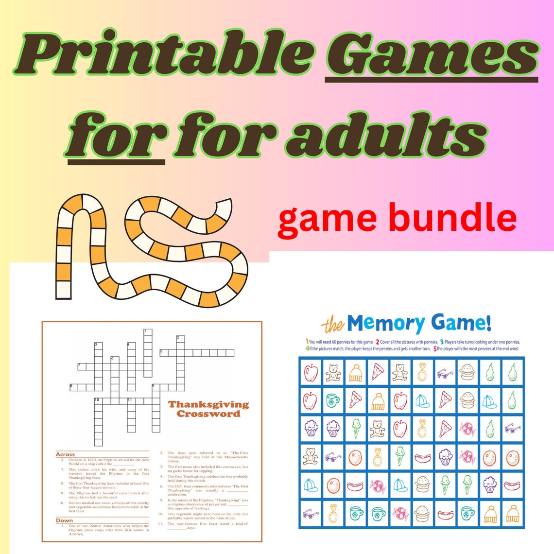 Printable Games Bundle for Adults | Party & Family Games (digital