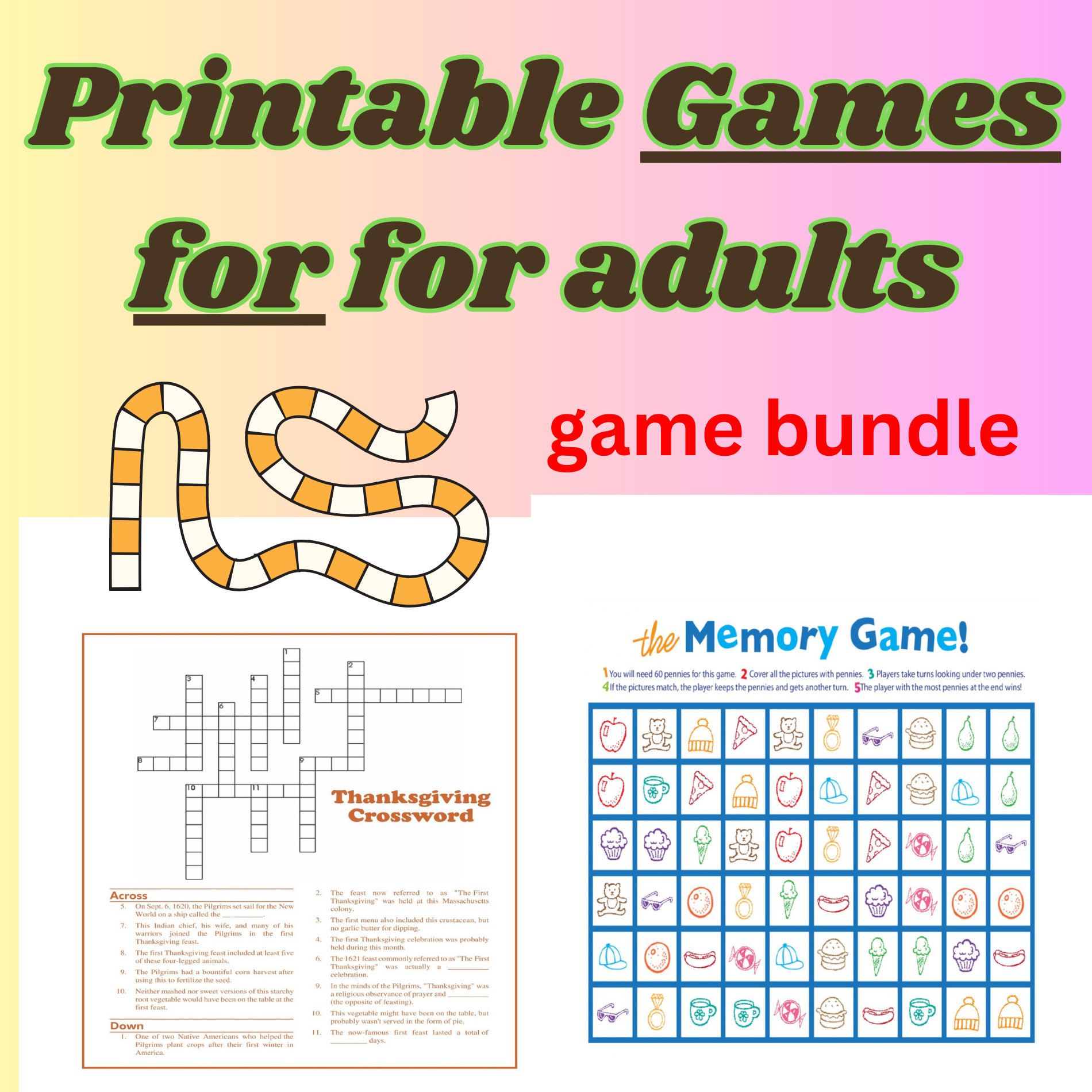 Printable Games Bundle for Adults | Party & Family Games (digital