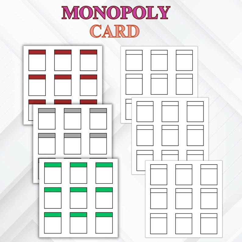 Blank Monopoly Board Template Blank Monopoly Template Custom Monopoly Game Digital Download - Etsy