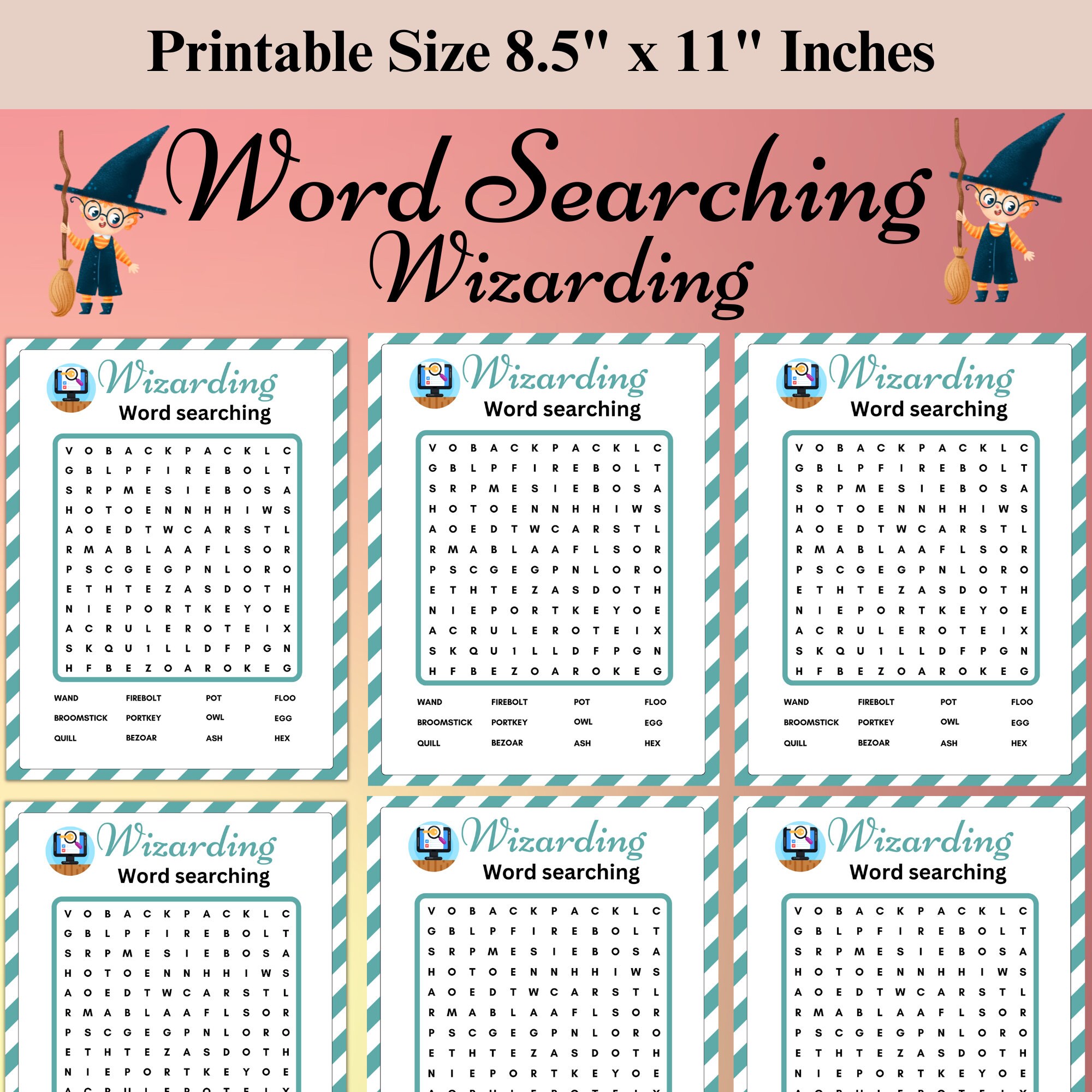 Wizard Word Search Puzzle, Magical Words Game (digital Download) - Etsy