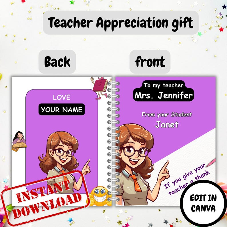 Teacher Appreciation Gift | Printable Affirmation Cards (canva Editable ...