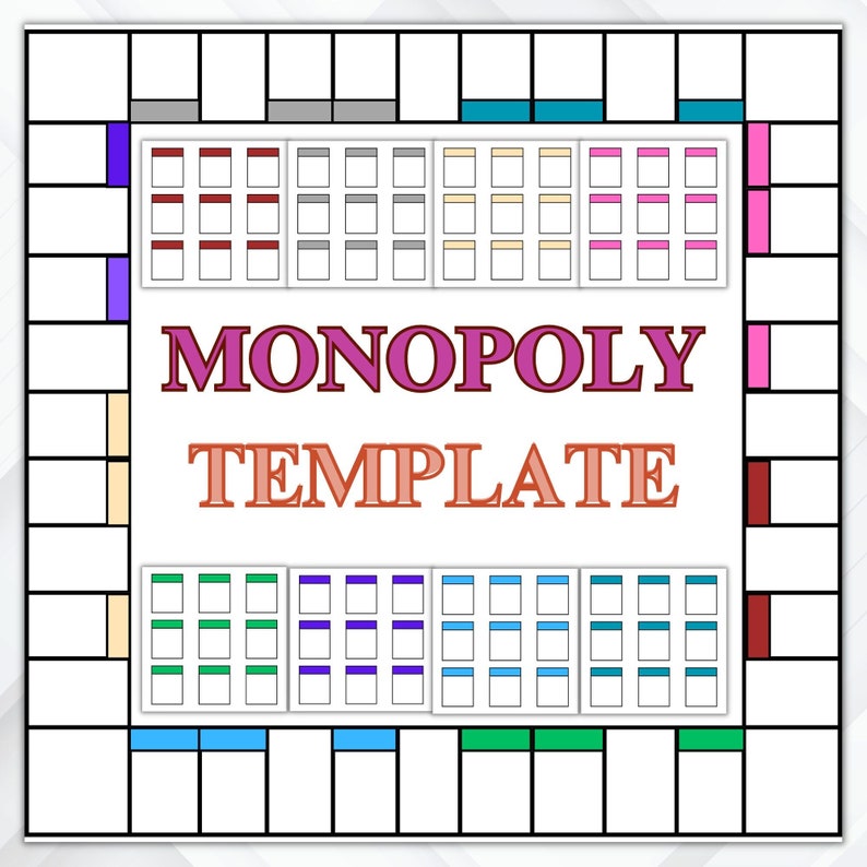 Blank Monopoly Board Template Blank Monopoly Template Custom Monopoly Blank Monopoly Board Template Blank Monopoly Template Custom Monopoly