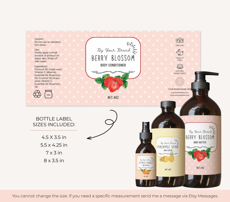 Fun Cosmetic Product Label Template Body Butter Label Template - Etsy