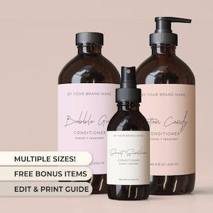 Bottle Label Template Shampoo Label Bottle Skincare Product Label Body Oil Label Hair Oil Label Custom Serum Label Body Wash Label Stylish