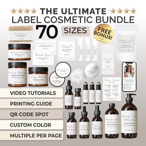 Editable Cosmetic Label Templates Cosmetic Bundle Label Custom Product Label
