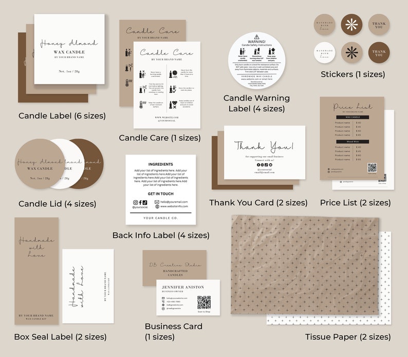 Candle Branding Kit Template Candle Making Kit Candle Label Template ...
