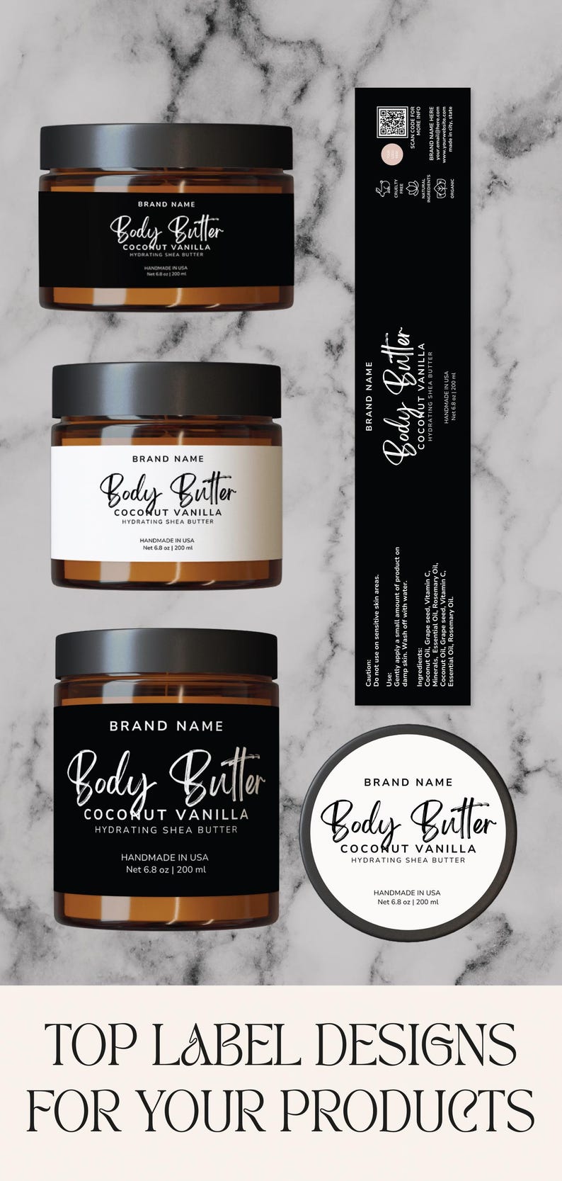 Body Butter Label Template Product Label for Body Scrub Label for Jar