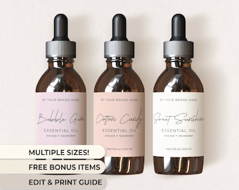 Hair Oil Label Body Oil Label Dropper Bottle Label Template Essential Oil Label Canva Pretty Label Oil Bottle Cuticle Oil Label Body Stylish