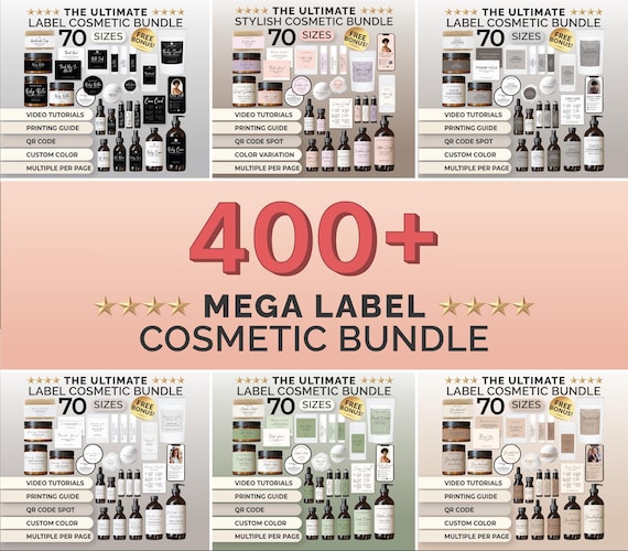 Editable Cosmetic Label Templates Cosmetic Bundle Label Custom Product Label Body Butter Product Label Cosmetic Business DIY Skincare Label